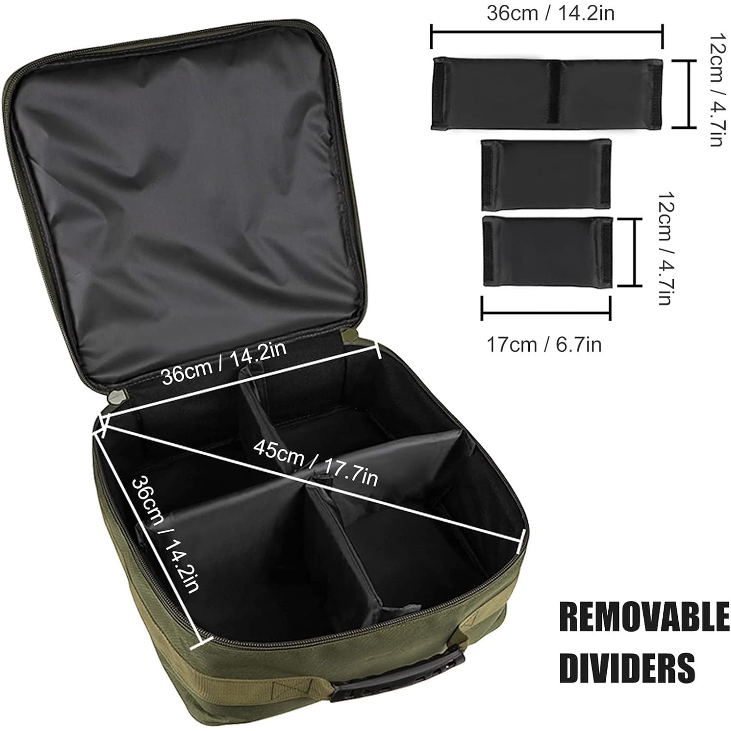釣り道具バッグ 防水、4つの調節可能な仕切り、スピニングベイ - Fish Finder Case のレビューと価格