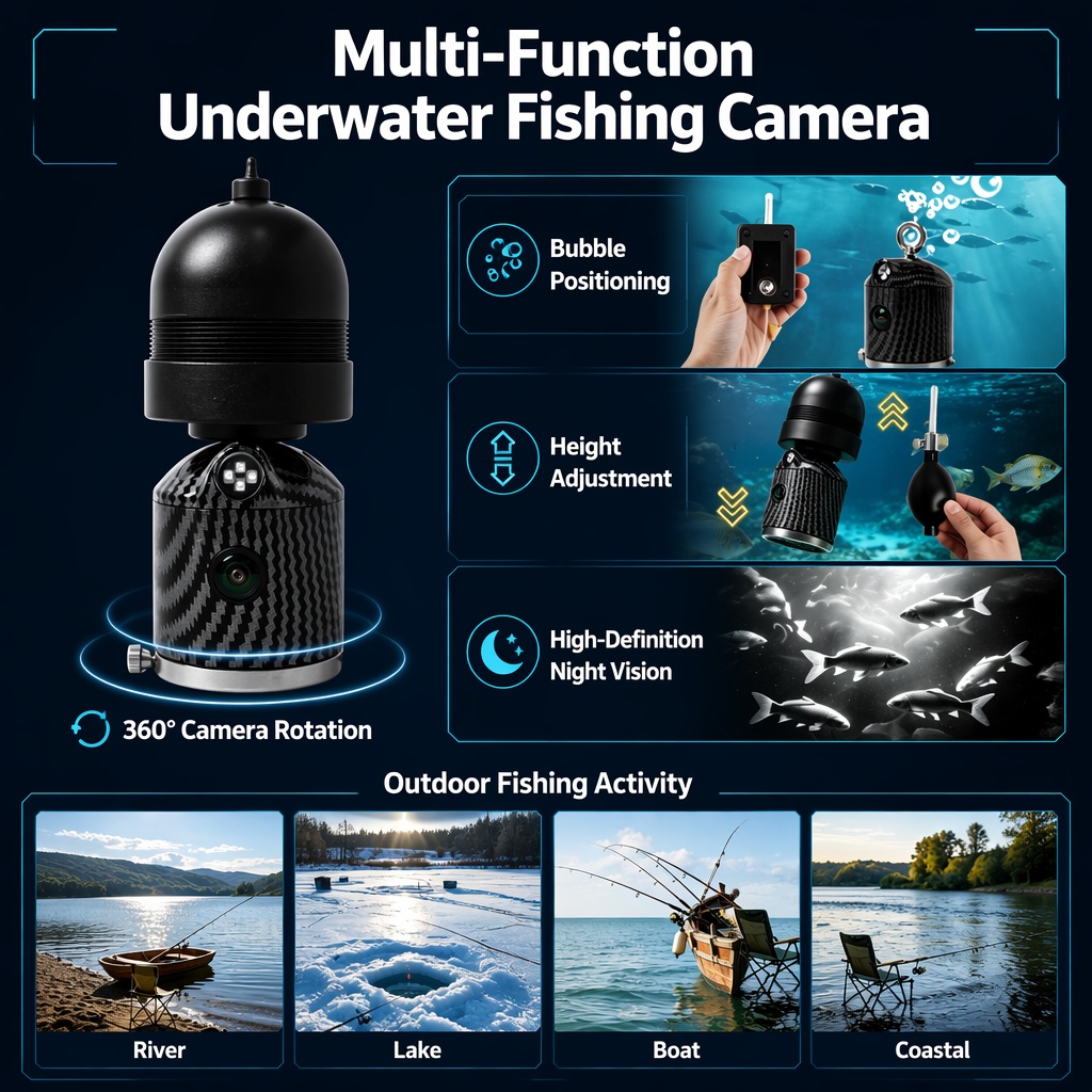 短納期、携帯型、釣り場の位置特定用カメラ、IP68防水、36 - Fishing Camera のレビューと価格